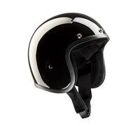 Bandit Jet Classic Casque de moto ouvert Noir brillant Custom Biker Style Visière incluse Casque Open Helmet JETGB (L)