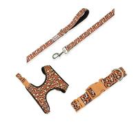 Bandit Jungle Chic Dog Walking Set - Leash, Harness & Collar (Size L) Pink Zebra Lead & Leopard Harness and Collar - Stylish, Durable & Comfortable for Daily Walks