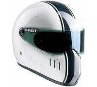 Bandit XXCL Classic Casque de moto intégral à rayures noires, visière fumée, Custom Biker Style Dull Black Motorcycle Helmet Tinted Visor XXCL (S)
