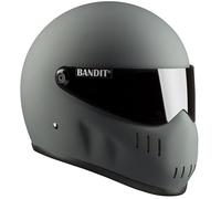 Bandit XXR Casque de moto intégral noir mat avec visière fumée Streetfighter Custom Biker Style Dull Black Motorcycle Helmet Tinted Visor XXMB (M)