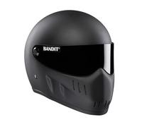 Bandit XXR Casque de moto intégral Noir mat Visière fumée Streetfighter Custom Biker Style Dull Black Motorcycle Helmet Tinted Visor XXMB (S)