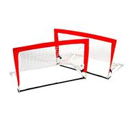 Bandito Kit de buts pop-up Quadro pour hockey amusant, hockey sur terrain, football, hockey sur glace et autres sports - Résistant aux intempéries - Robuste et stable - Rouge/blanc