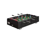 Bandito Mini table de football, baby-foot pour enfants, petit footballeur mobile, barres télescopiques sûres pour enfants, babyfoot, tapis de jeu pour table ou sol, 91 x 51 x 23 cm, noir, avec balles