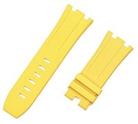 BANDKIT Bracelet de montre 28 mm en caoutchouc fluoré naturel pour bracelet AP pour Audemars et Piguet belt15703 15710 15706 (agrafe jaune, boucle noire de 28 mm)