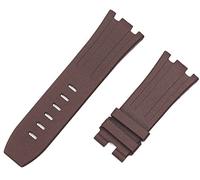 BANDKIT Bracelet de montre 28 mm en caoutchouc fluoré naturel pour bracelet AP pour Audemars et Piguet belt15703 15710 15706 (bracelet marron, boucle dorée de 28 mm)