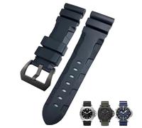 BANDKIT Bracelet de montre en caoutchouc naturel 26 mm 24 mm pour Panerai PAM Bracelet de montre en silicone rouge bleu étanche outils, 24mm, Agate