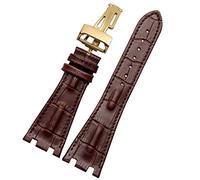 BANDKIT Bracelet de montre en cuir de crocodile avec boucle pliable de 28 mm pour AP 15703 26470SO Royal Oak Offshore Hommes Crocodile Sports Bracelet de montre, 28mm, Agate