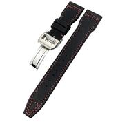 BANDKIT Bracelet de montre en cuir de veau haute densité en nylon de 20 mm, 21 mm, 22 mm pour IWC Big Pilot IW5009 IW3880 Bracelet de montre en cuir noir, 22mm, Agate
