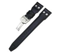 BANDKIT Bracelet de montre en cuir véritable à rivets 20 mm, 21 mm, 22 mm pour IWC Big Pilot IW377714 Spitfire Bracelet en cuir de vache marron, 21mm, Agate