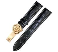 BANDKIT Bracelet de montre en cuir véritable avec boucle papillon pour Patek Philippe Aquanaut PP 5167A 19 mm, 20 mm, 21 mm, 22 mm, 20 mm, Agate