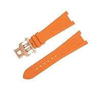 BANDKIT Bracelet de montre Nautilus 5711/5712 Interface originale 25-12 mm pour Patek Philippe FKM Fluororubber Bracelets Accessoires Bracelet (Orange3)