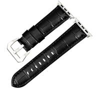 BANDKIT Bracelet en cuir pour Apple Watch 49 mm, 45 mm, 41 mm, 44 mm, 40 mm, 42 mm, 38 mm Series 8 7 SE 6 5 4 3 2 bracelets de montre (noir BS, 38/40/41 mm)