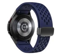 BANDKIT Bracelet en Silicone pour Samsung Galaxy Watch 7 6 5 4, 40mm 44mm 5Pro 45mm, bande à boucle magnétique 6 classique 43mm 47mm, sans espaces(Midnight blue,Watch 5 Pro 45MM)
