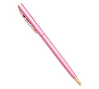 BANDKIT Lot de 100 stylos à bille fins en métal or rose argenté, fournitures scolaires, bureau, logo personnalisé gratuit (style 2-violet clair, noir)