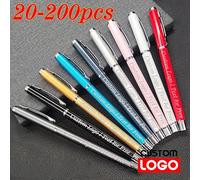 BANDKIT Lot de 20 stylos en métal de luxe personnalisables de 0,5 mm - Gravure au laser - Logo publicitaire - Pour l'école ou le bureau - Doré - Quantité : 200 stylos