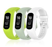 BANDKIT Lot de 3 bracelets de rechange en silicone souple pour Garmin Vivosmart 5, Agate