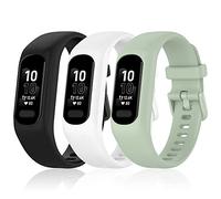 BANDKIT Lot de 3 bracelets de rechange en silicone souple pour Garmin Vivosmart 5, Agate
