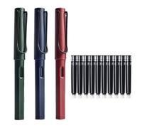 BANDKIT Stylo-plume rétro EF/F/0,38 mm 3 pièces/lot de 3 stylos-plume d'écriture stylo de papeterie de bureau (J-3stylos, 10 cartouches, F)