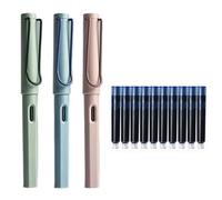 BANDKIT Stylo-plume rétro EF/F/0,38 mm 3 pièces/lot de 3 stylos-plume pour bureau (H-3 stylos, 10 cartouches, 0,38)