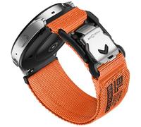 Bandletic 20mm Bracelet Compatible avec Samsung Galaxy Watch 7/6/4/5 40mm 44mm/6 Classic 43mm 47mm/5 Pro 45mm/4 Classic 42mm 46mm, Nylon Réglable Sport Bande avec Fidlock V-Buckle Magnétique, Orange