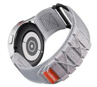 Bandletic 20mm Bracelet Nylon pour Samsung Galaxy Watch 6/5/4/7 40mm 44mm/Classic 6 43mm 47mm/Watch 5 Pro 45mm/Watch 4 Classic 42mm 46mm/Watch 3 41mm/Active 2/Active 40mm, L-Blanc Gris
