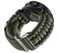 Bandletic 22mm Bracelet Compatible avec Garmin Fenix 6 Pro/Fenix 7/Fenix 6/Fenix 5, QuickFit Nylon Tressé Sport Bande pour Epix 2/Epix 2 Pro 47mm/Forerunner 945/965/955/Instinct 2, Vert Armée