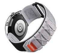 Bandletic 22mm Bracelet Compatible avec Samsung Galaxy Watch 3 45mm - Galaxy Watch 46mm/Gear S3 Frontier/Classic, Nylon Sport Bracelets pour Huawei GT4/GT3/GT2 46mm pour Hommes Femmes, L/Blanc Gris