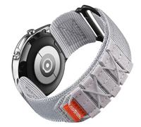 Bandletic 22mm Bracelet Compatible avec Samsung Galaxy Watch 3 45mm - Galaxy Watch 46mm/Gear S3 Frontier/Classic, Nylon Sport Bracelets pour Huawei GT4/GT3/GT2 46mm pour Hommes Femmes, S/Blanc Gris