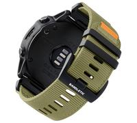 Bandletic 26mm Bracelet Compatible avec Garmin Fenix 6X Pro/6X/Fenix 8 51mm/Fenix 7X/7X Pro/5X Bracelet, QuickFit Nylon Militaire Sport Bande pour Instinct 2X Solar/Fenix 3/HR/Epix Pro 51mm,Vert Armée