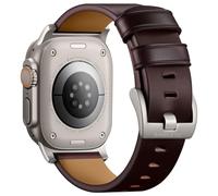 Bandletic Bracelet en cuir compatible avec Apple Watch Ultra 3/2/1 49 mm, 46 mm, 45 mm, 44 mm, 42 mm, bracelet de rechange pour iWatch Series 11 SE3 10 SE2 9 8 SE 7 6 5 4 3 2 1 pour homme et femme