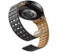 Bandletic Bracelet magnétique compatible avec Samsung Galaxy Watch 7 6 5 4 FE 44 mm, 40 mm, en silicone souple pour Galaxy Watch 6 Classic 43 mm, 47 mm/5 Pro 45 mm/4 Classic 42 mm, 46 mm, gris ocre