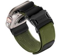 Bandletic Compatible avec Apple Watch Series 10 46 mm - Bracelet en nylon souple vert avec boucle magnétique pour iWatch 49 mm Ultra2/Ultra, 45 mm, 9/8/7,44 mm, SE2/SE/6/5/4,42 mm, 3/2/1, vert
