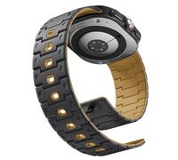 Bandletic Compatible avec Samsung Galaxy Watch Ultra Bracelet de rechange en silicone souple magnétique respirant durable réglable 47 mm, Anthracite, jaune terre, 5.7"-8.3", Sportif