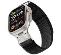 Bandletic Trail Loop Bracelet pour Apple Watch Ultra 2/Ultra 49 mm, 46 mm, 45 mm, 44 mm, 42 mm pour homme, bracelet élastique en nylon doux avec connecteur en acier inoxydable pour iWatch Series 10 SE