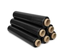 Bandloo Lot de 6 films extensibles transparents - 2,5 kg - 23 µm - 50 cm de large (noir, 6 pièces x 50 cm)