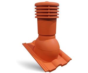 Bandloo VENTOS X Plus R Rouge brique DN150 Purgeur de toit universel avec évacuation de condensation pour tuiles en béton, grille d'aération pour toit en pente résistant aux intempéries et aux UV