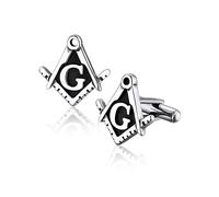 Bandmax Boutons de Manchette Homme Maçonnique en Acier Inoxydable, Accessoire pour Costume/Chemise/Tuxedo, Cadeau de Graduation