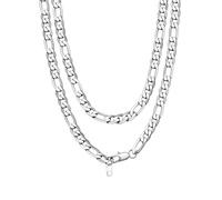 Bandmax Chaîne Acier Homme Maille Figaro 9mm Collier Longue Chain Hip Hop 71cm