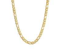 Bandmax Chaîne Dorée Homme 66cm Collier Figaro Maille 6mm Plaqué Or Jaune Rapper Chain