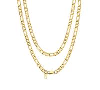Bandmax Chaîne Figaro Homme Plaqué Or 50cm Collier Maille Doré 6mm Chain Necklace
