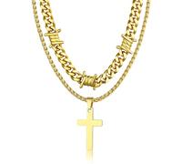 Bandmax Chaîne Homme Acier Inoxydable Épines de 40/45/50/55cm de Longueur, Chaîne Cubaine Gothique de 5/7/9/12 mm de Largeur, Collier Hip Hop pour Anniversaire