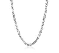 Bandmax Chaine Homme Acier Inoxydable Thorns 55cm Collier Épineuse sans Pendentif Chaine Cubaine 5mm Chaîne à Maillons Bijoux pour la Fête des Pères