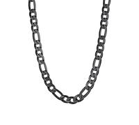 Bandmax Chaîne Noire 50cm Collier Homme Figaro 9mm Accessoire de Cou Hip Hop Style