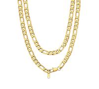 Bandmax Chaîne Plaquée Or Longue 61cm Collier Homme Figaro Maille Grosse 9mm Rapper Chain