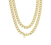 Bandmax Chaîne Plaquée Or Longue 61cm Collier Homme Maille Gourmette Grosse 9mm Rapper Chain