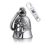 Bandmax Clochette Moto Porte Bonheur Acier Inoxydable Personnalisable, Cloche de Moto Ailé à Motif d'Ange, Guardian Bell Lady