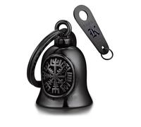 Bandmax Clochette Moto Porte Clé Boussole Viking, Guardian Bell Moto Noir, Cloche Moto Femme Porte Bonheur Biker, Guardian Bell Personnalisable