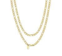 Bandmax Collier Chaîne Doré Homme 66cm Maille Figaro 4mm Plaqué Or Hip Hop Chain Necklace