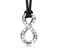 Bandmax Collier Homme Acier Inoxydable, Collier Rune Viking Homme, Pendenti Möbius Infini avec Chaîne Cordon Réglable de 2,5mm/81cm