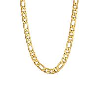 Bandmax Collier Homme Maille Figaro 9mm Grosse Chaîne Dorée Longue 71cm Hip Hop Style